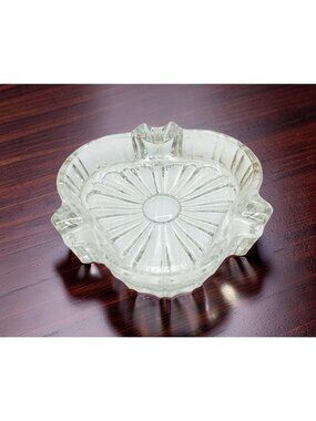 vintage 1950s lead crystal poker suit club design glass ashtray